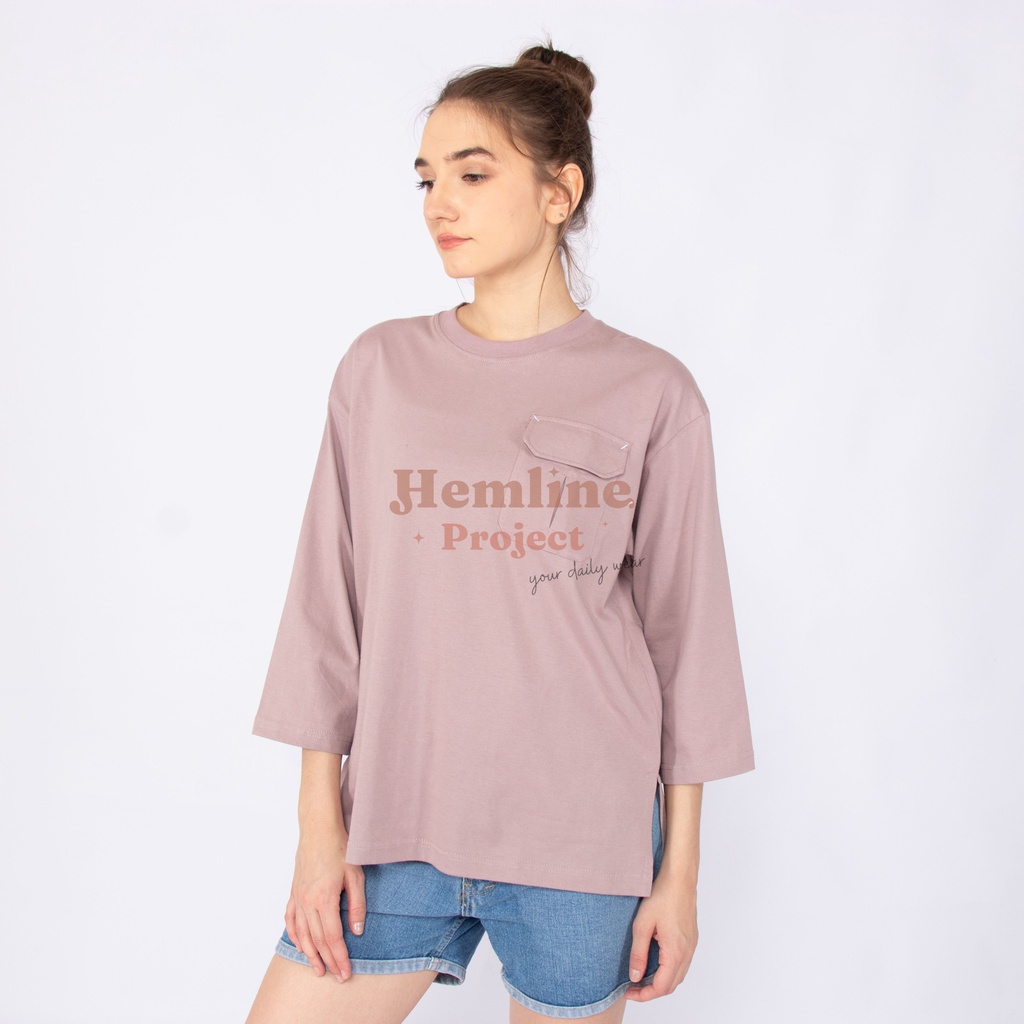 Haura Oversized Plain Top Lilac