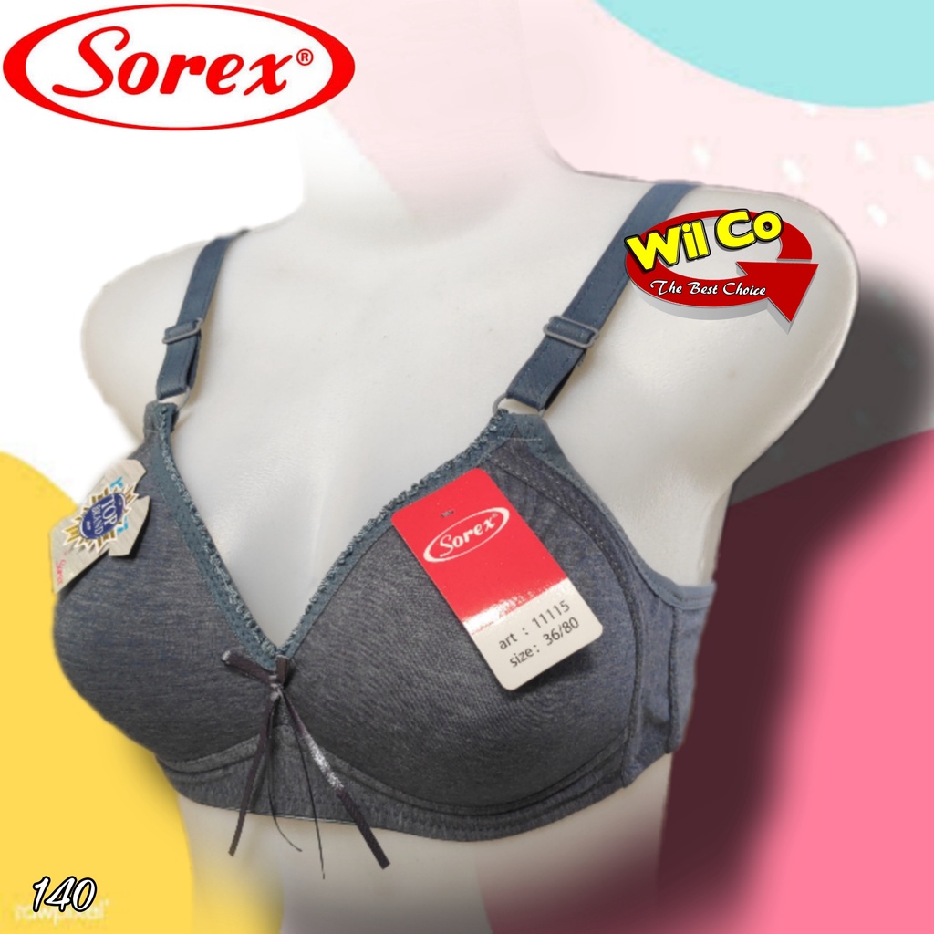 K140 - BRA/BH WANITA SOREX TANPA KAWAT BUSA TIPIS DUA PENGAIT SIZE 36 - 42 EXTRA COMFORT