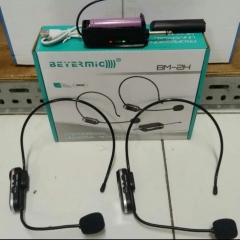 Mic Wireless Beyermic BM2H BM 2H isi 2headset telinga imam bando Ori