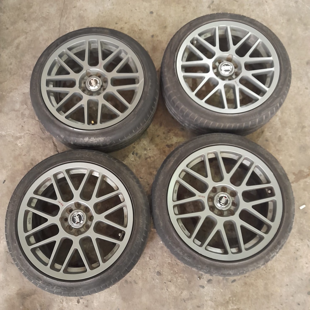 Velg Mobil Bekas Hsr RAI-S1 Ring 17 Hole 4X100 4X114,3 ET40 Lebar 7,5 GREY Velg Aja,Cocok Mobil Yari
