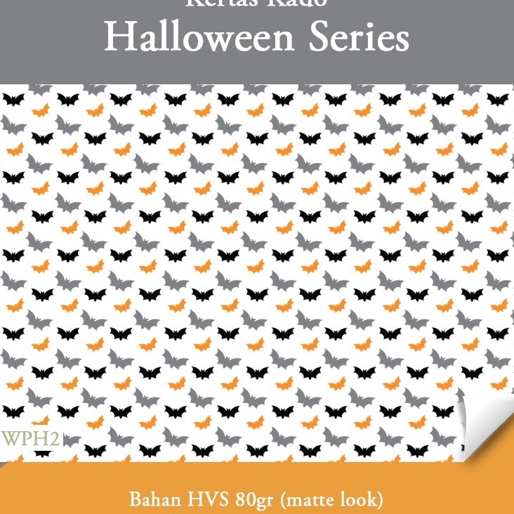 

MIN ORDER 5LBR - KERTAS KADO HALLOWEEN BAT SERIES -