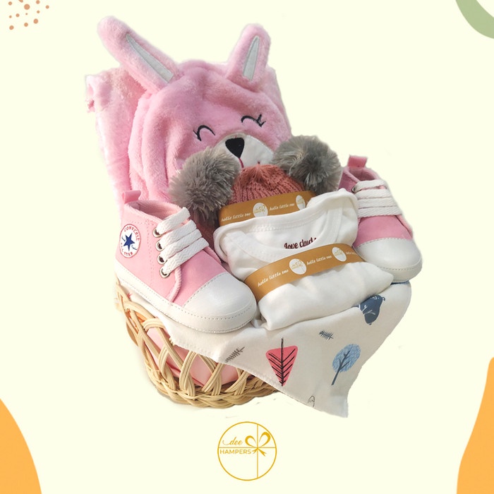 

(COD) Baby Hampers / Kado Kelahiran Bayi / Baby Gift / Baby Warm Keranjang - BW1-Pink