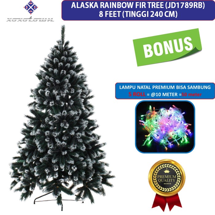 pohon natal 8 feet / 240 cm / 2,4 meter alaska rainbow fir tree tipe jd1789rb 8ft