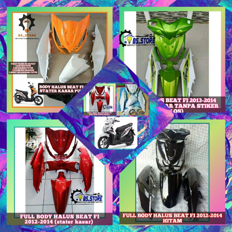COVER BODY SET FULL HALUS HONDA BEAT FI HITAM MAROON PUTIH 2012 2013 2014 | FULL BODY BEAT FI | FULL BODY HALUS BEAT FI