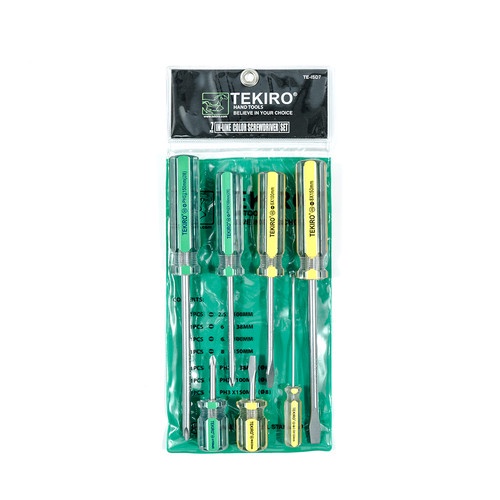 TEKIRO IN LINE COLOR SCREWDRIVER SET 7 PCS / OBENG IN LINE 7PCS