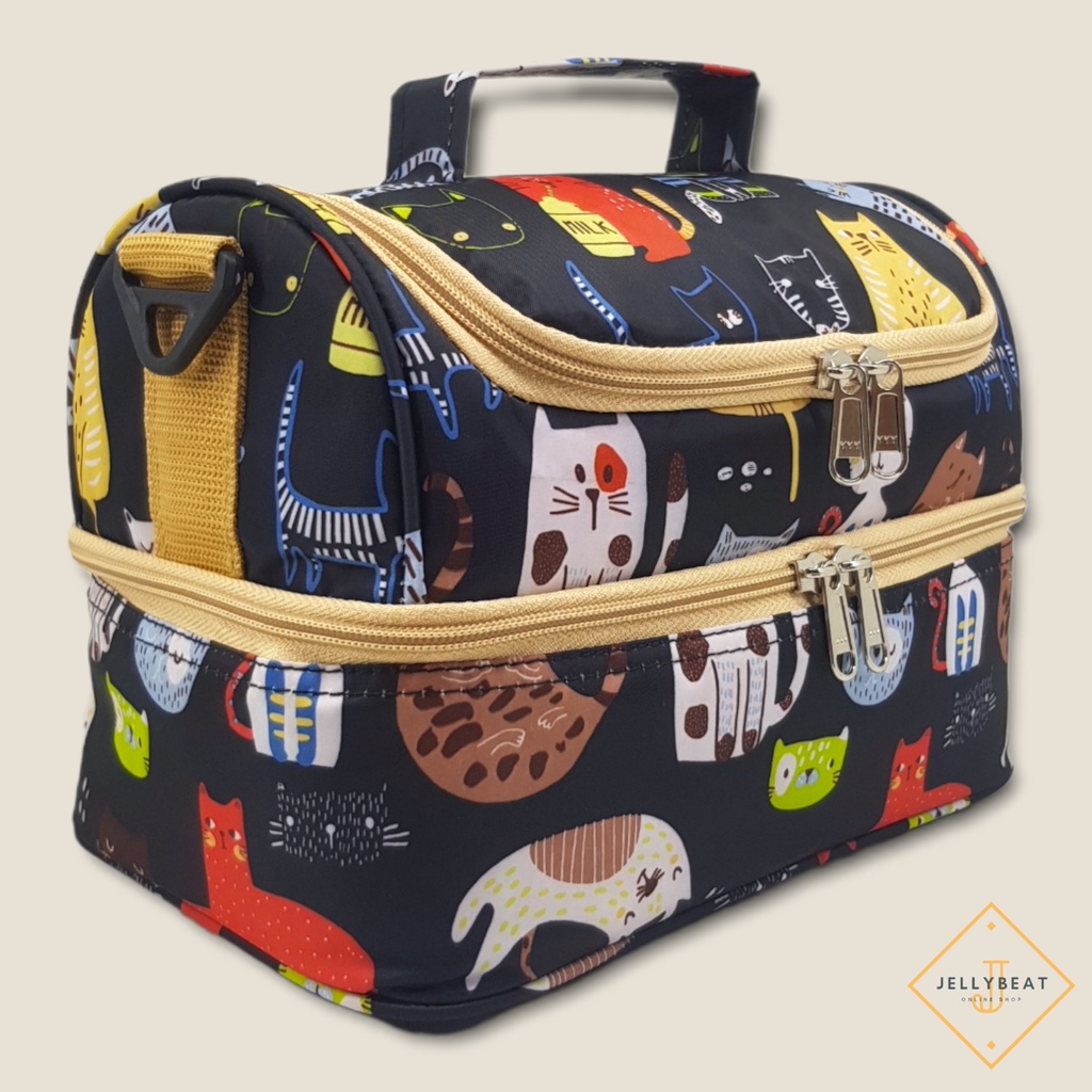 TAS SUSUN MEDIUM PREMIUM MOTIF - KUCING HITAM