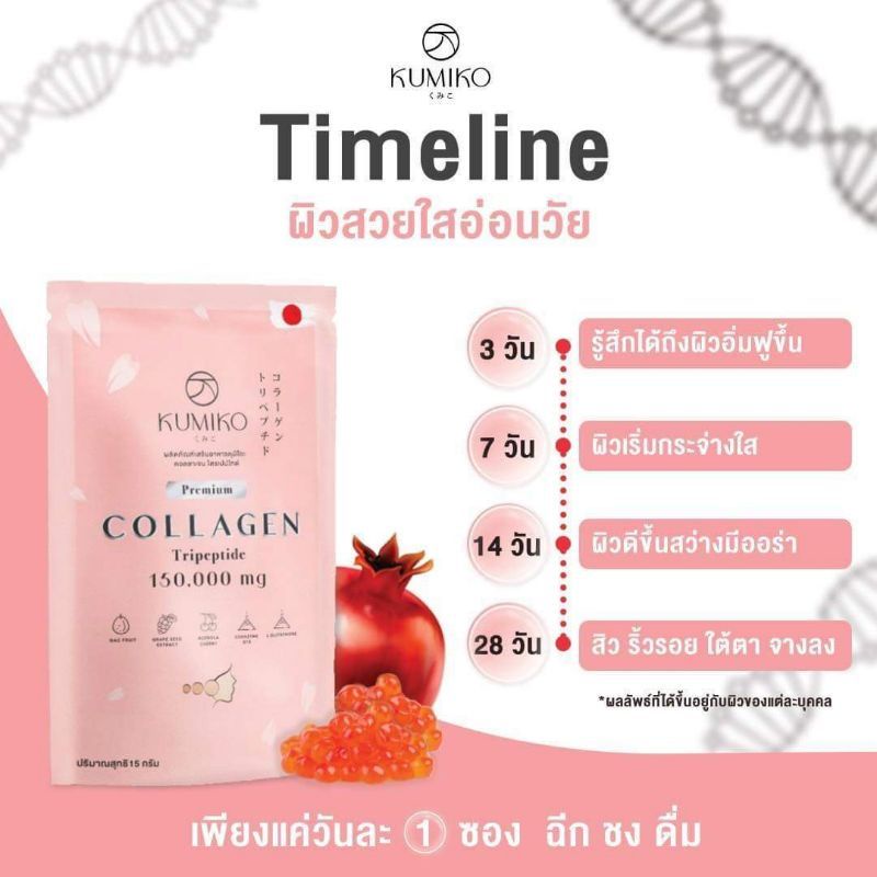 KUMIKO COLLAGEN TRIPEPTIDE 150.000mg Drink Kolagen Pemutih kulit 1Box 15 sachet