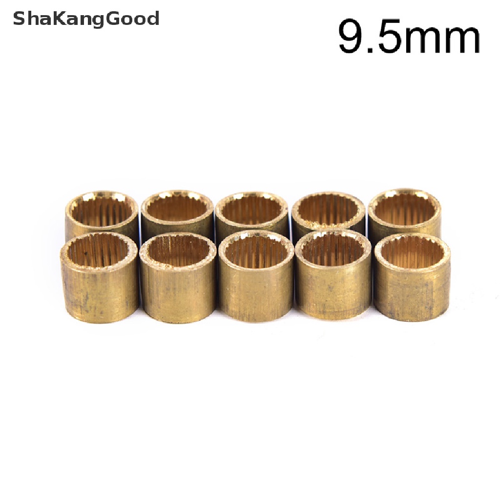 Skid 10pcs Cue Ferrule Kuningan Alat Perbaikan Tongkat Bilyar / Snooker SKK