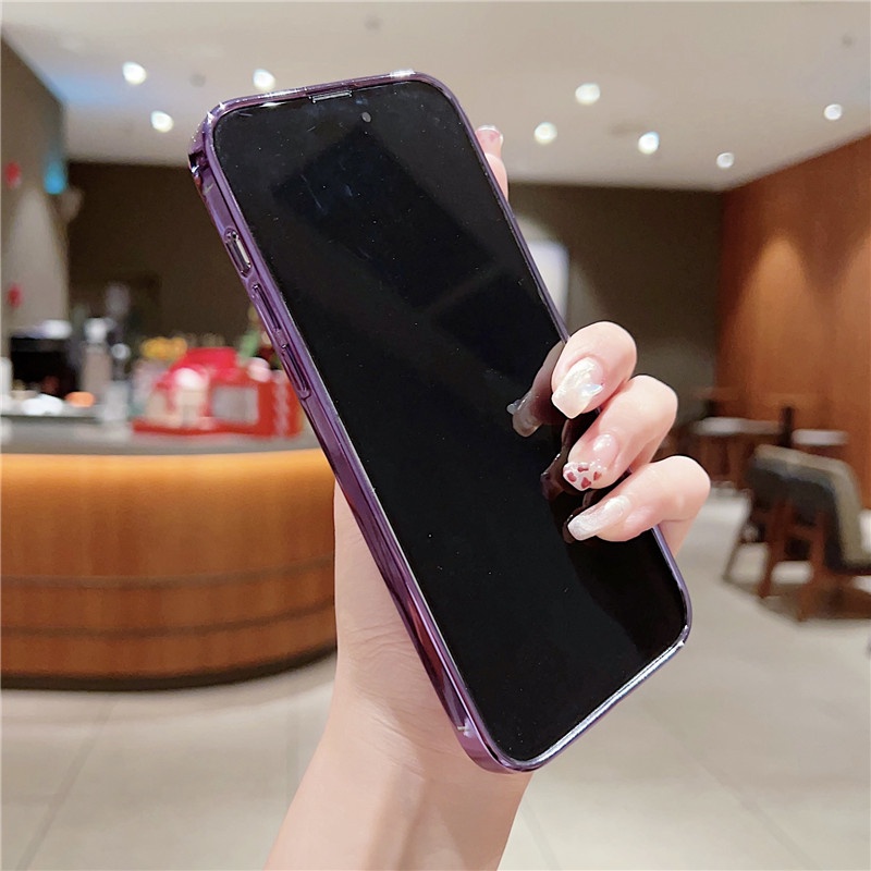 IPHONE Plating multi-Fungsional violent bear bracket Casing Ponsel Transparan Kompatibel Dengan Iphone14 13 12 11 Pro Max14 Plus Casing Soft shockproof Anti Jatuh