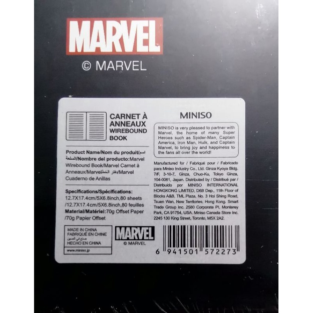 [SALE] Miniso Marvel Wirebound Book - Memo book