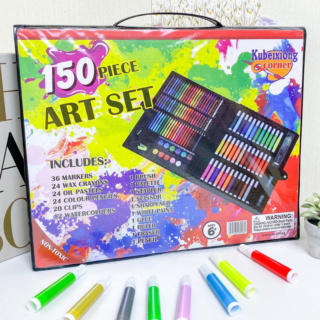 

ART SET 150 IN 1 KUBEIXIONG / MARKER ALAT GAMBAR LUKIS LENGKAP PENSIL WARNA SPIDOL KRAYON PASTEL KUAS CAT AIR