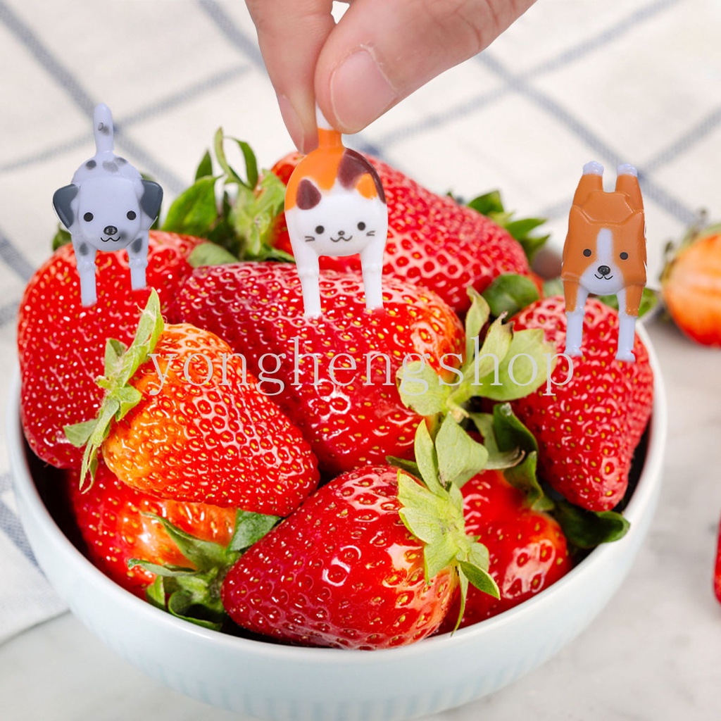 7pcs / set Garpu Buah / Dessert / Kue / Snack Desain Kartun Anak Anjing Untuk Pesta