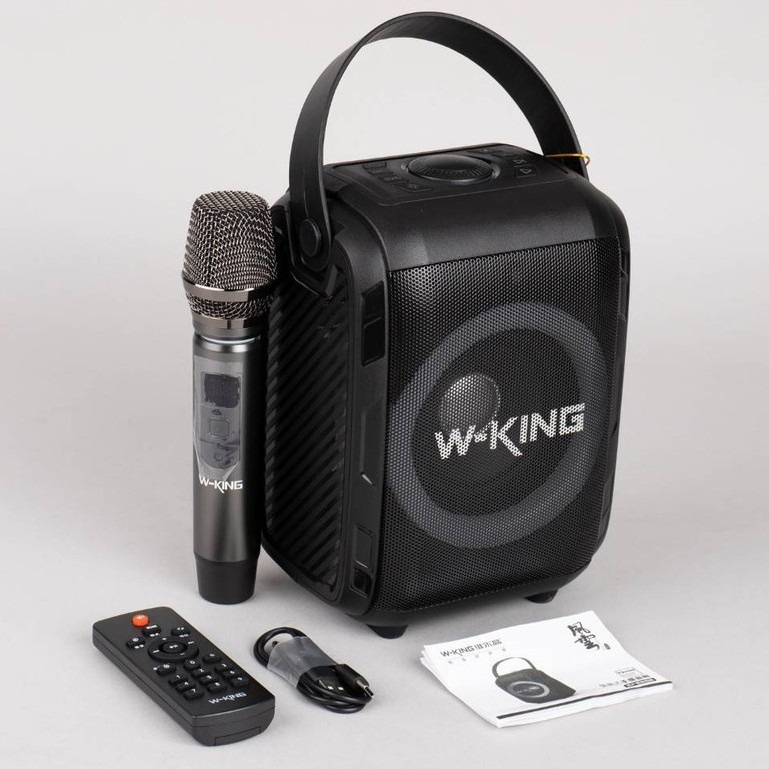 WKING T9S TWS Speaker Mini Karaoke Bluetooth Microphone Wireless Portable 1 MIC W-King Super Bass Travelling Party