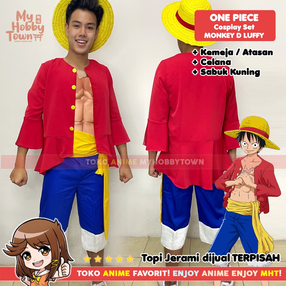 Kostum Cosplay Anime One Piece Monkey D. Luffy Post Time Skip