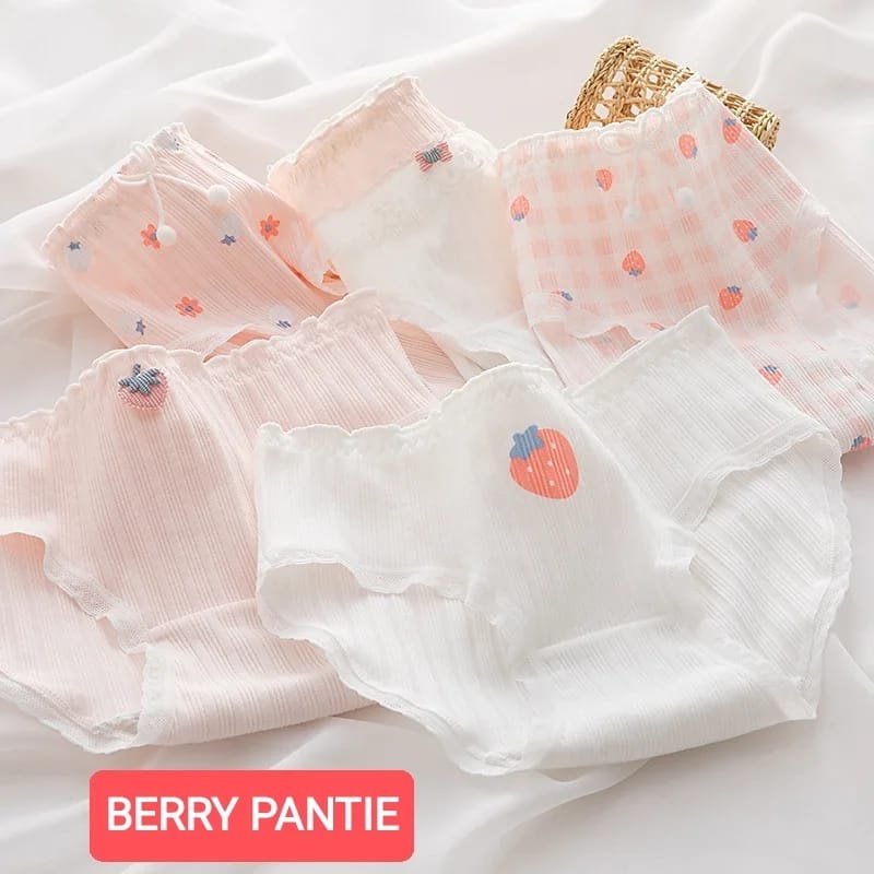 BERRY PANTIE CELANA DALAM REMAJA ABG WANITA ALA KOREA IMPORT NOT SOREX PAKAIAN DALAM KATUN ADEM NYAMAN IMPOR