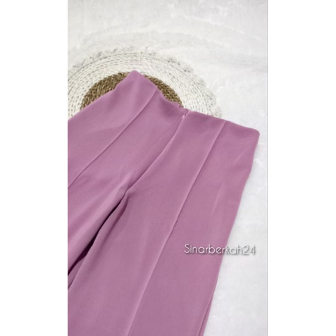 Buna Zipper Cullote Scuba Premium - Celana Kulot Wanita Highwaist Kekinian Ala Korea Bahan Scuba