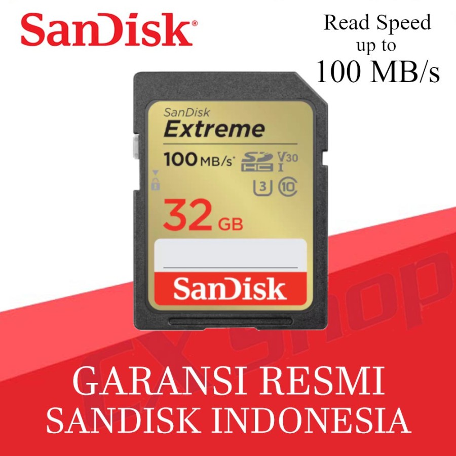 SANDISK Extreme 100MB/s SDHC UHS-I U3 Card Class 10 - 32GB