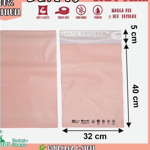 

Polymailer Baby Pink 32x45 Premium - Ramah Lingkungan (isi +/- 100 pcs