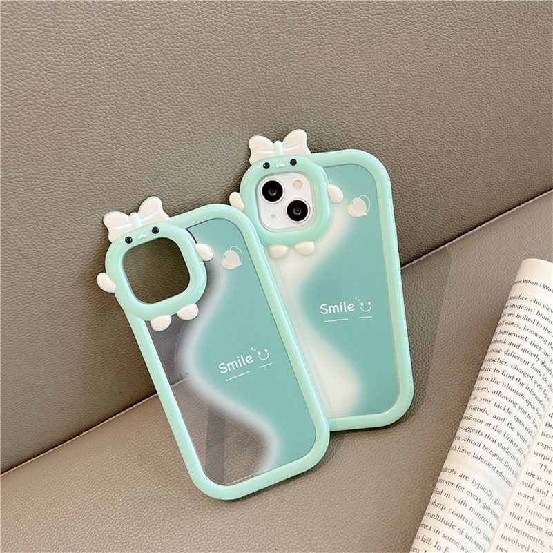 Soft Case Pelindung Lensa Desain Wajah Tersenyum Warna Gradasi Untuk iPhone 14 13 12 11 Pro Max X Xr Xs Max 7 8 6s Plus