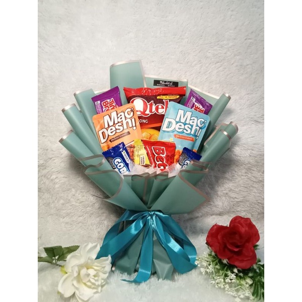 

bouqet Snack random | isi 8-10 pcs |bouqet Snack ultah wisuda