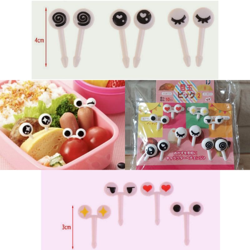 Tusukan bento bentuk mata lucu hiasan bekal anak sekolah