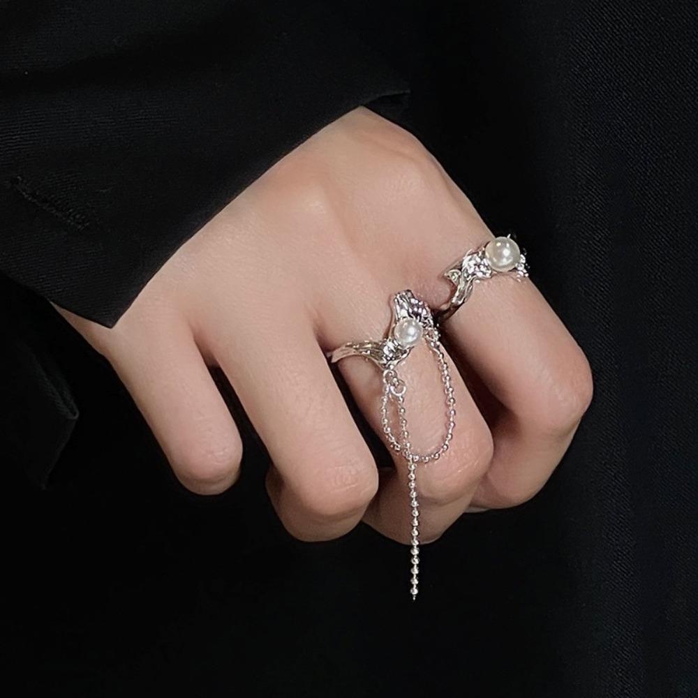 Mxbeauty Wanita Cincin Hadiah Mewah Unisex Batu Opal Fashion Perhiasan Tidak Teratur Gothic Temperamen Gaya Korea Ring