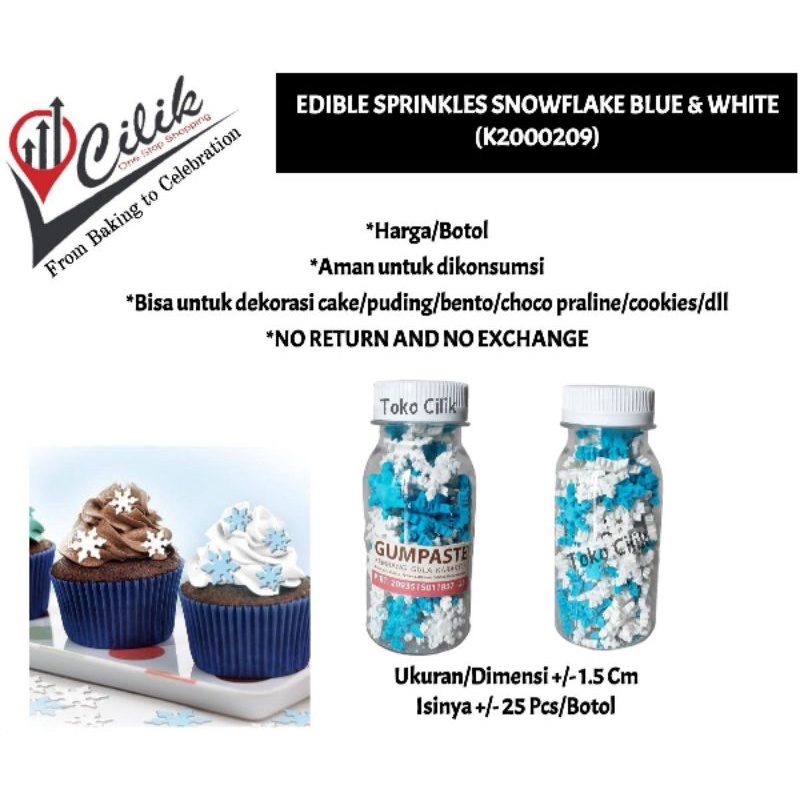 

edible gumpaste food grade topping salju frozen snowflake