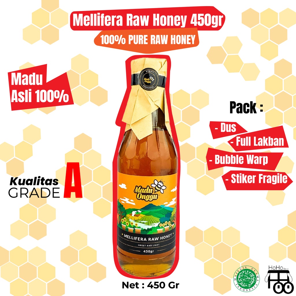 

MADU Asli Onggu 450 gram ASLI TANPA CAMPURAN /Madu murni & madu asli, Lebah Apis Mellifera