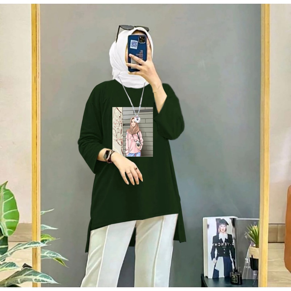 BAJU ATASAN TUNIK FOTO GRAFER JUMBO WANITA TERBARU ~ BAJU OVERSIZE WANITA TUNIK KEREN MASA KINI DAN TERLARIS