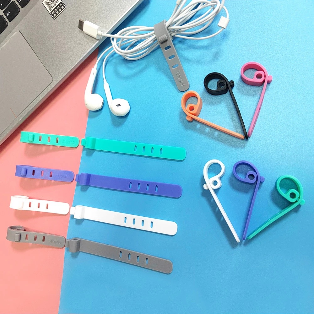 Klip Organizer Kabel Data / Charger / Earphone 3 Lubang Bahan Silikon