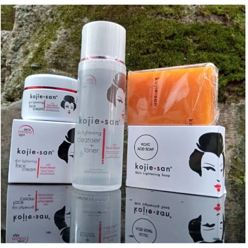 Paket Kojisan/ Kojie san 3 in 1 Face Lightening Cream/ toner 100 ml / sabun 65 gr Original 100%