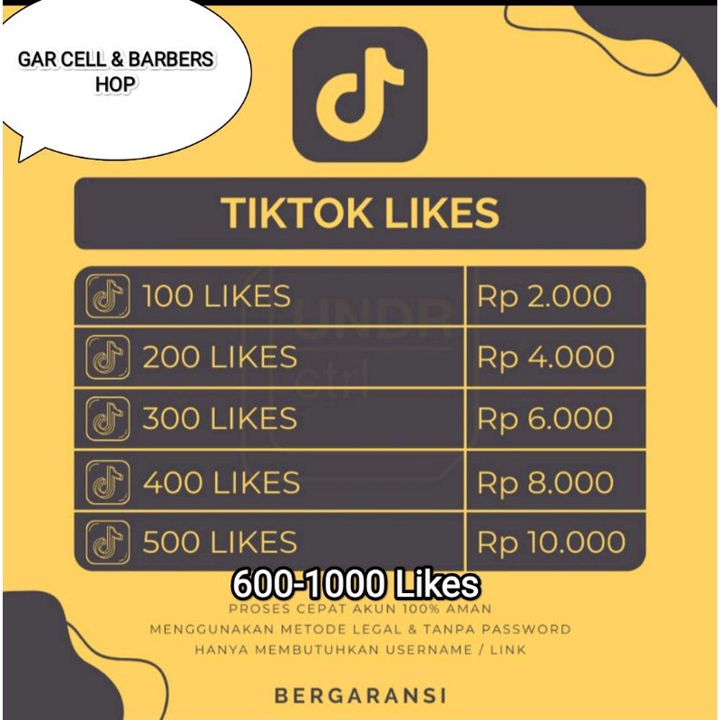 JASA LIKES TIKTOK REAL DAN REFILL 100% AKUN AMAN