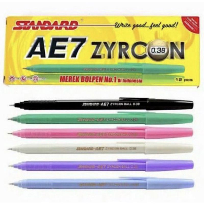 

standart bolpen AE7 zycron isi 12 hitam