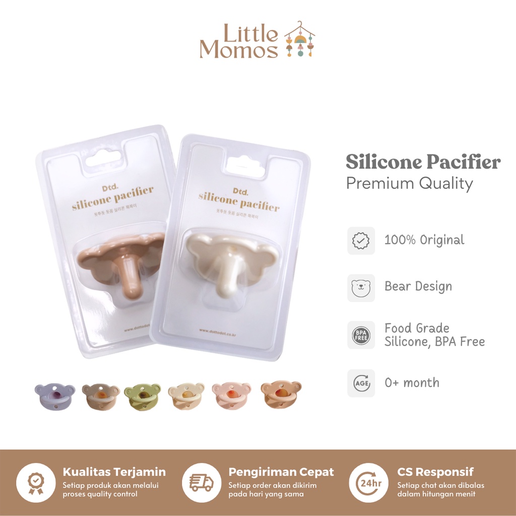Little Momos Premium Baby Pacifier Dot Bayi Silicone Empeng Anak