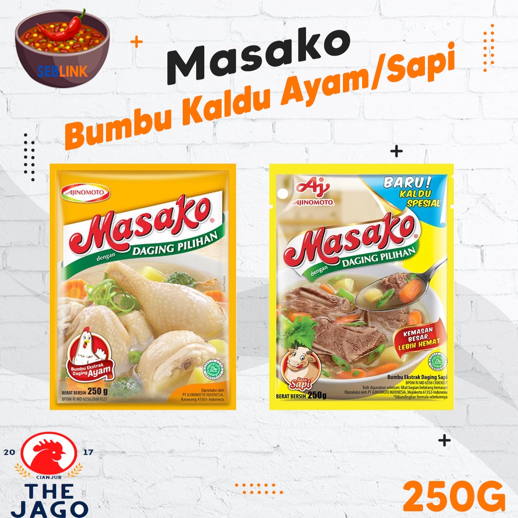 

Masako Bumbu Kaldu Ayam/Sapi 250gr