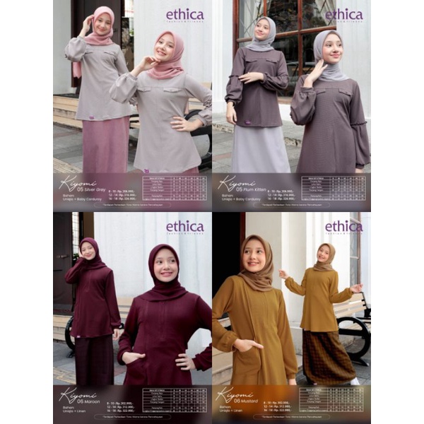 ETHICA KIYOMI 05 06 (SILVER GREY, PLUM KITTEN, MUSTARD, MAROON)