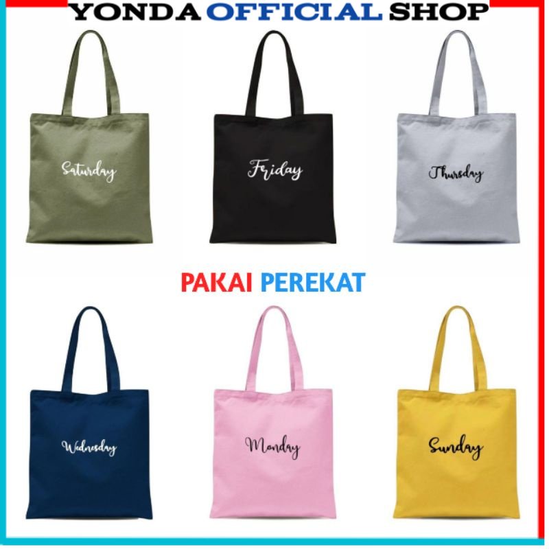 Tote bag pria/Wanita motif lucu muat untuk hp dan peralatan make up