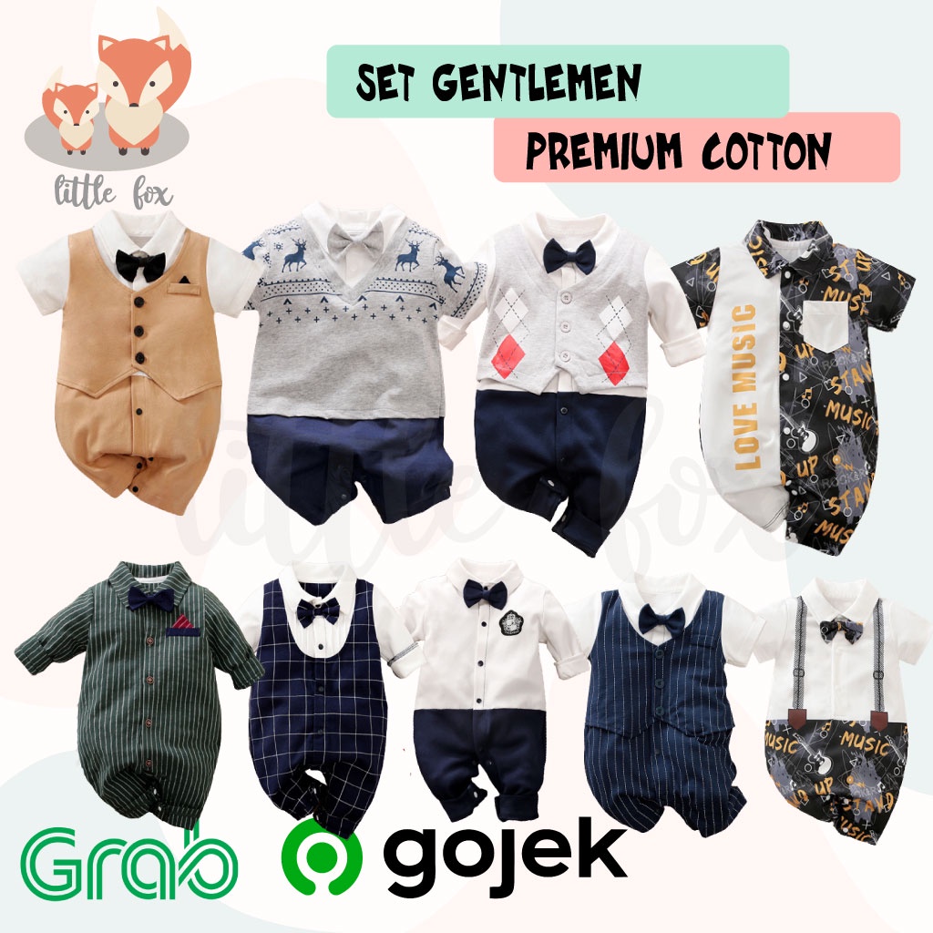 SETELAN JUMPER BAJU PESTA BAYI COWOK / LAKI KATUN GENTLEMEN CASUAL