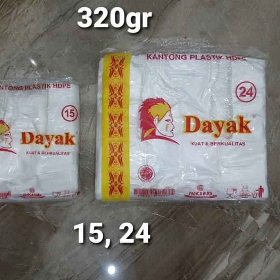

kantong plastik hd bening DAYAK/POLO 15,24cm per-ikat (5pak) - dayak, 24cm