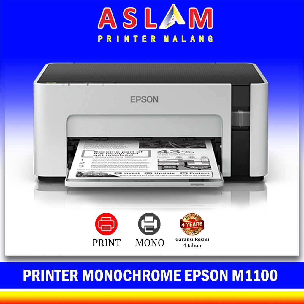 Printer Epson M1100 Printer Mono Hanya Print Saja / Hitam Putih Garansi resmi Epson