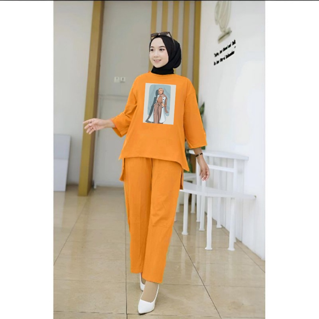 Setelan Tunik Muslim Hijab Girl Long Cardigan/ Blouse Wanita