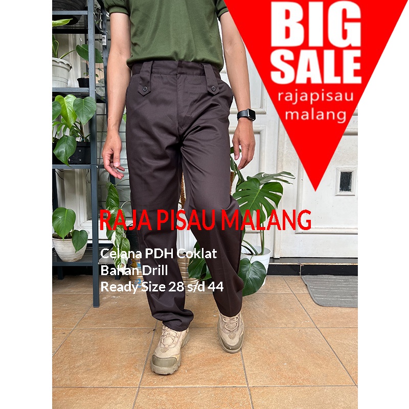 Celana kantor slim fit pria coklat pramuka