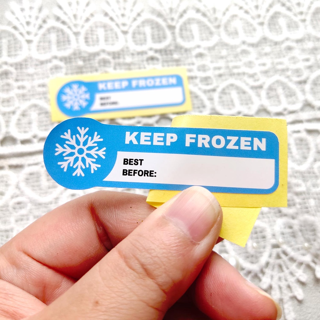 

Sticker / Sticker keep Frozen + Best before keep me cold kulkas simpan dalam freezer beku label packaging hampers