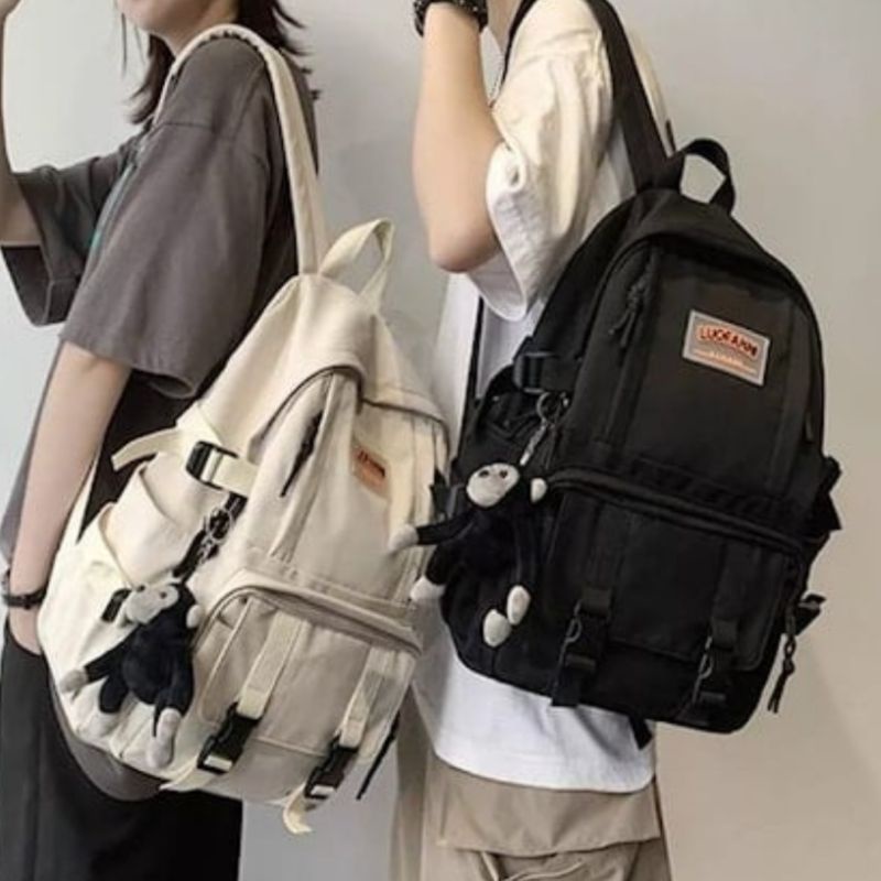 Tas Ransel Pria Wanita canvas Backpack Sekolah Tas Fashion Punggung