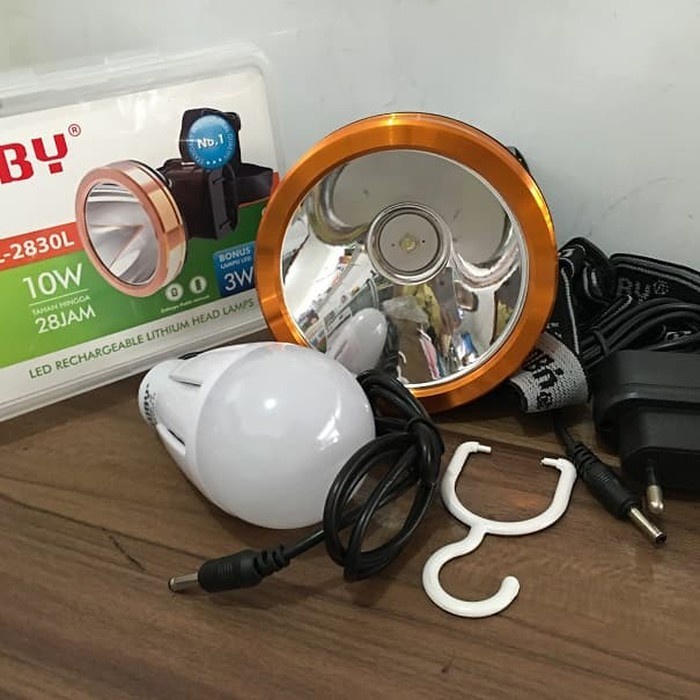 Senter Kepala Head Lamp10W Luby L-2830L / L2830 Cahaya Putih