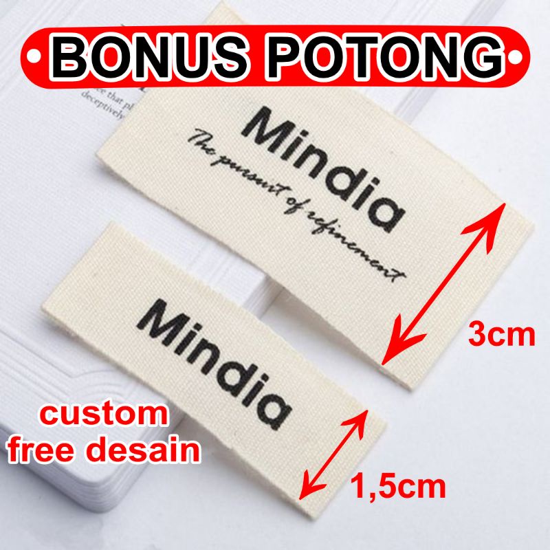

[ 100pcs ] Label Hijab Label Baju Katun Label Woven Label Akrilik Label Pita BONUS POTONG