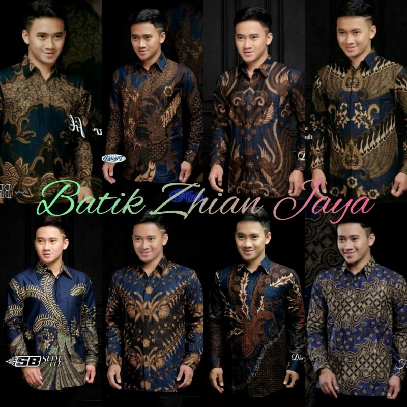 KEMEJA ATASAN BATIK PRIA LENGAN PANJANG WARNA NAVY BIRU / BATIK LENGAN PANJANG WARNA NAVI BIRU DONGKER