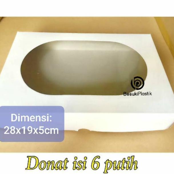 

㊋ Dus Donut PUTIH Oval Isi 6 Tutup Oval / Dus 6 Donut PUTIH / Dus Donut Oval PUTIH ☣