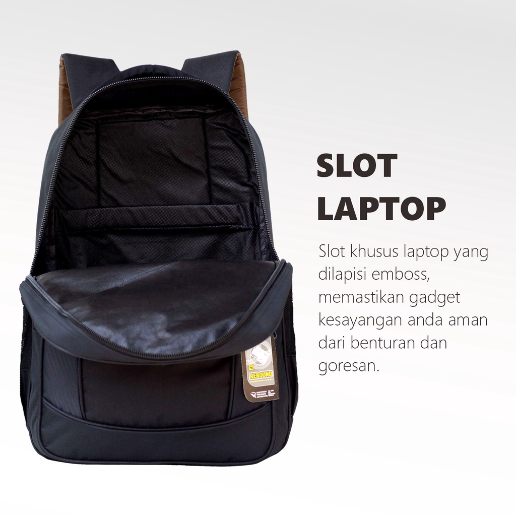 Backpack Laki-Laki SMP SMA Tas Punggung Cowok Multifungsi Rebound Resleting Atas Hitam Keren Bagus Berkualitas