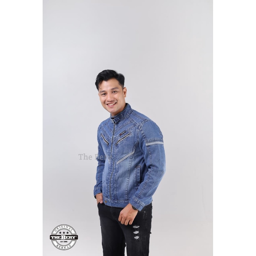 TURUN HARGA ! Jaket Jeans Pria Keren - Jaket Denim Pria - Jaket Jeans Fj 03 Original The Berry